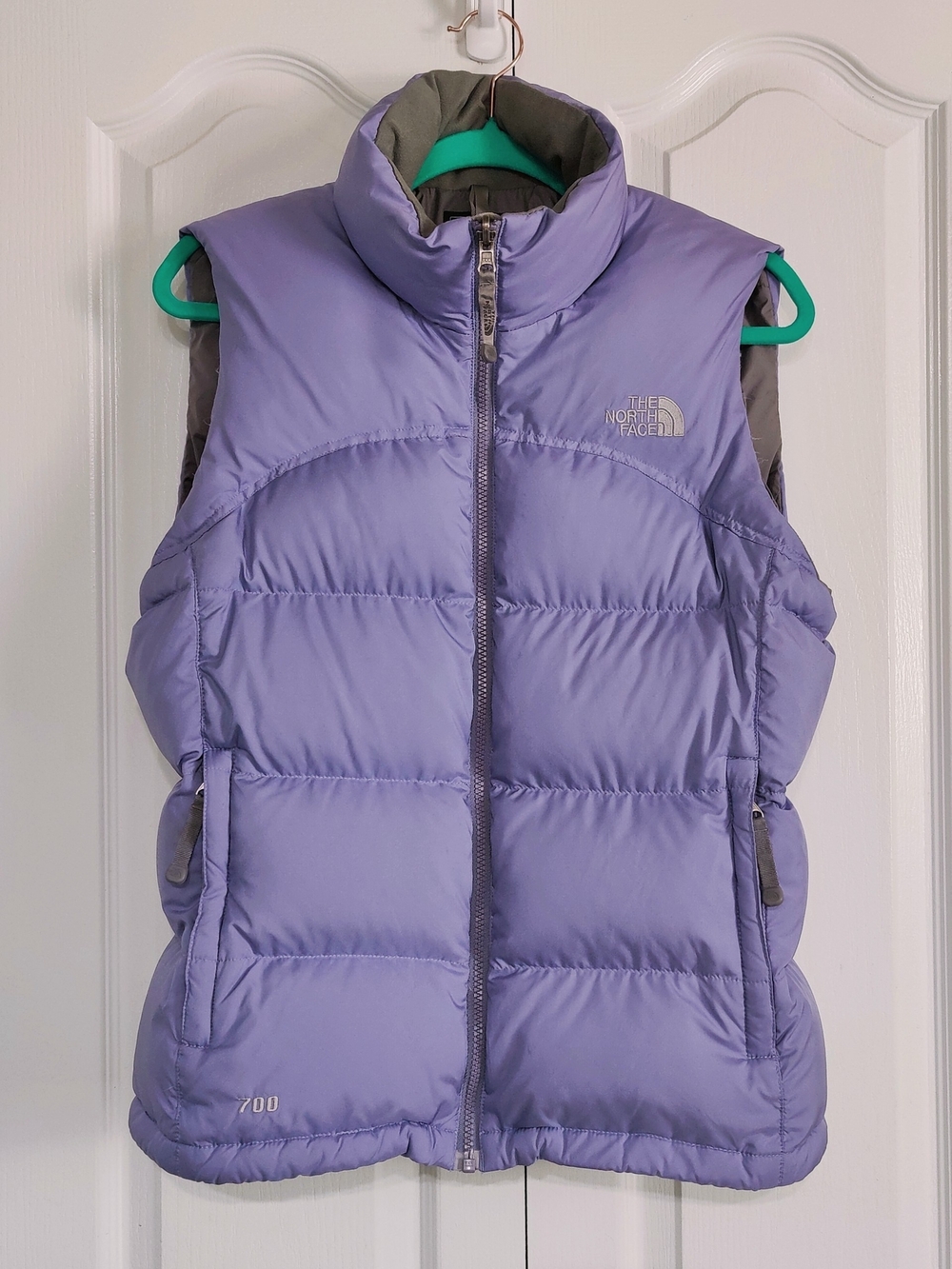 North Face Womens Medium Nuptse 700 Fill 100% Down Puffer Vest Lavender Purple